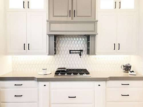 white backsplash in kitchen